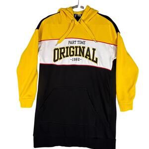 Divided Part Time Original 1982 Hoodie Dress US 6 Yellow Black